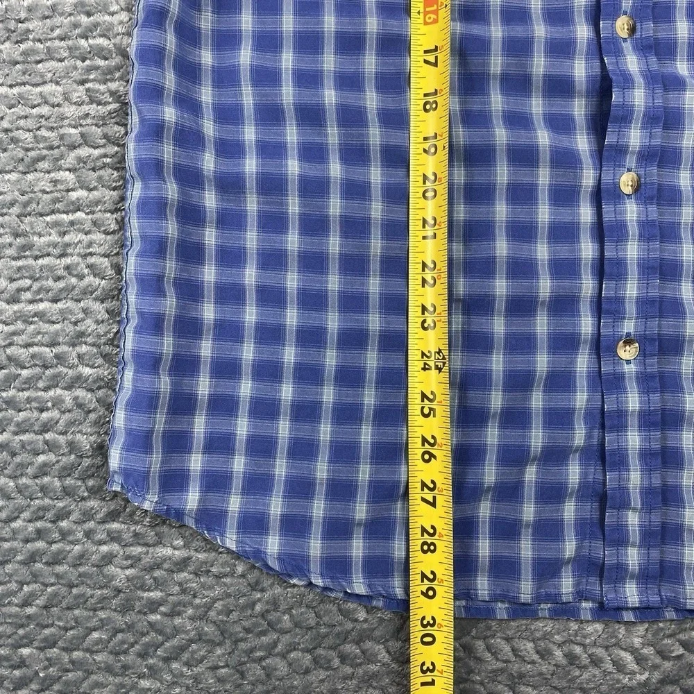 The North Face Shirt Mens M Blue Plaid Long Sleeve Button Up Vented Hiking